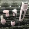 4 in 1 Women Electric Epilator Rechargeable Eyebrow Nasal Shaver Hair Removal Depilation Tools - Pink view 3