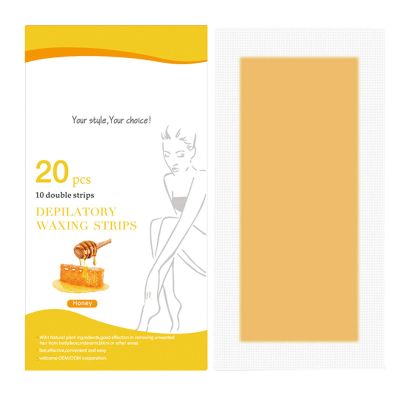 20Pcs Double Sided Disposable Lip Arm Paper Strips Stickers Hair Removal Depilation Tools - Honey