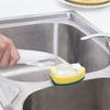 Cleaning Brush Scrubber Kitchen Soap Dispenser Handle Refillable Products Dish Washing Tool Replaceable Sponge Kitchen Organizer view 4