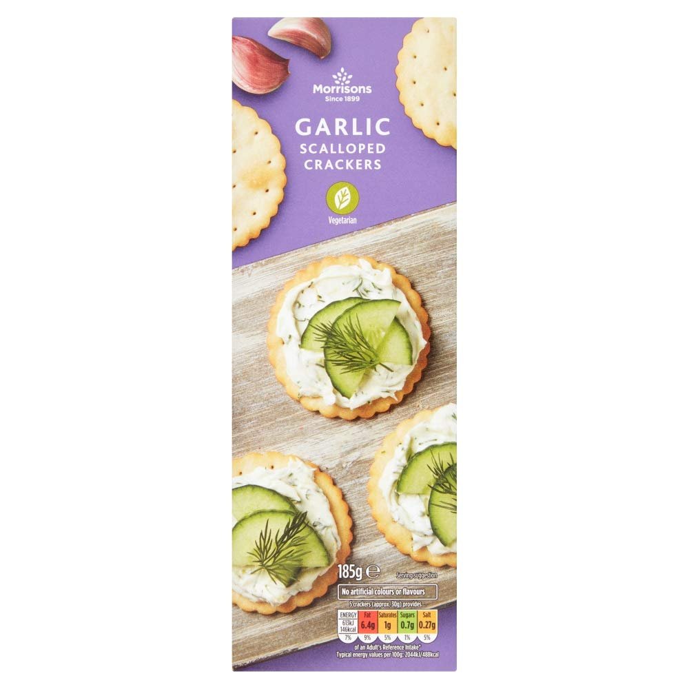 Morrisons Garlic Scalloped Crackers, 185 g x 8
