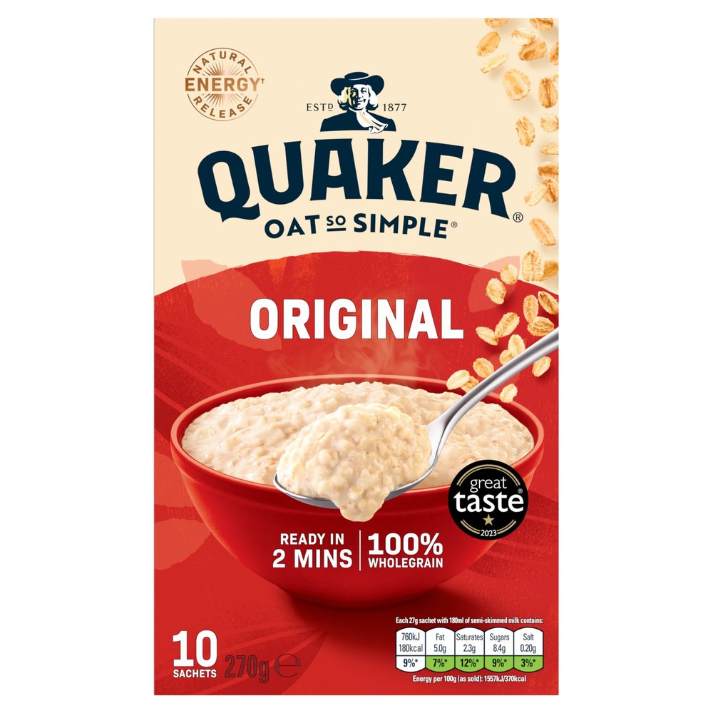 Quaker Oat So Simple Original Porridge, 10 x 27 g (270 g - pack of 1)