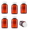 100ml Pill pots with lids, Empty Plastic Medicine Amber Bottles, Pill Storage pots and Child Safety caps, Strong Reusable Medicine Storage pots, 6 x 100ml Pill Pots and lids view 1