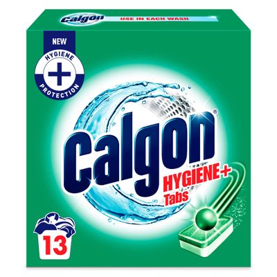 Calgon Hygiene Plus Washing Machine Cleaner and Water Softener Tablets, 13 Count | Prevents from Limescale, Residue & Malodours | Deep Clean | S Pack Size