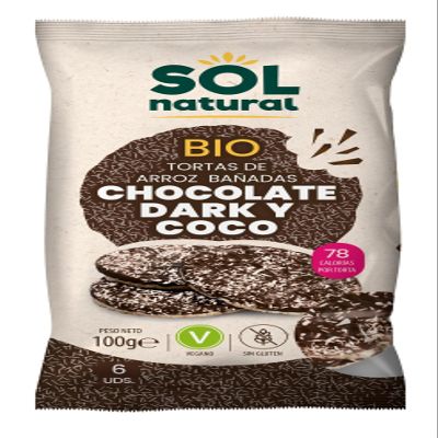 Rice Cakes with Dark Chocolate and Coconut Gluten-Free Vegan Bio 100 g (Chocolate - Coconut)