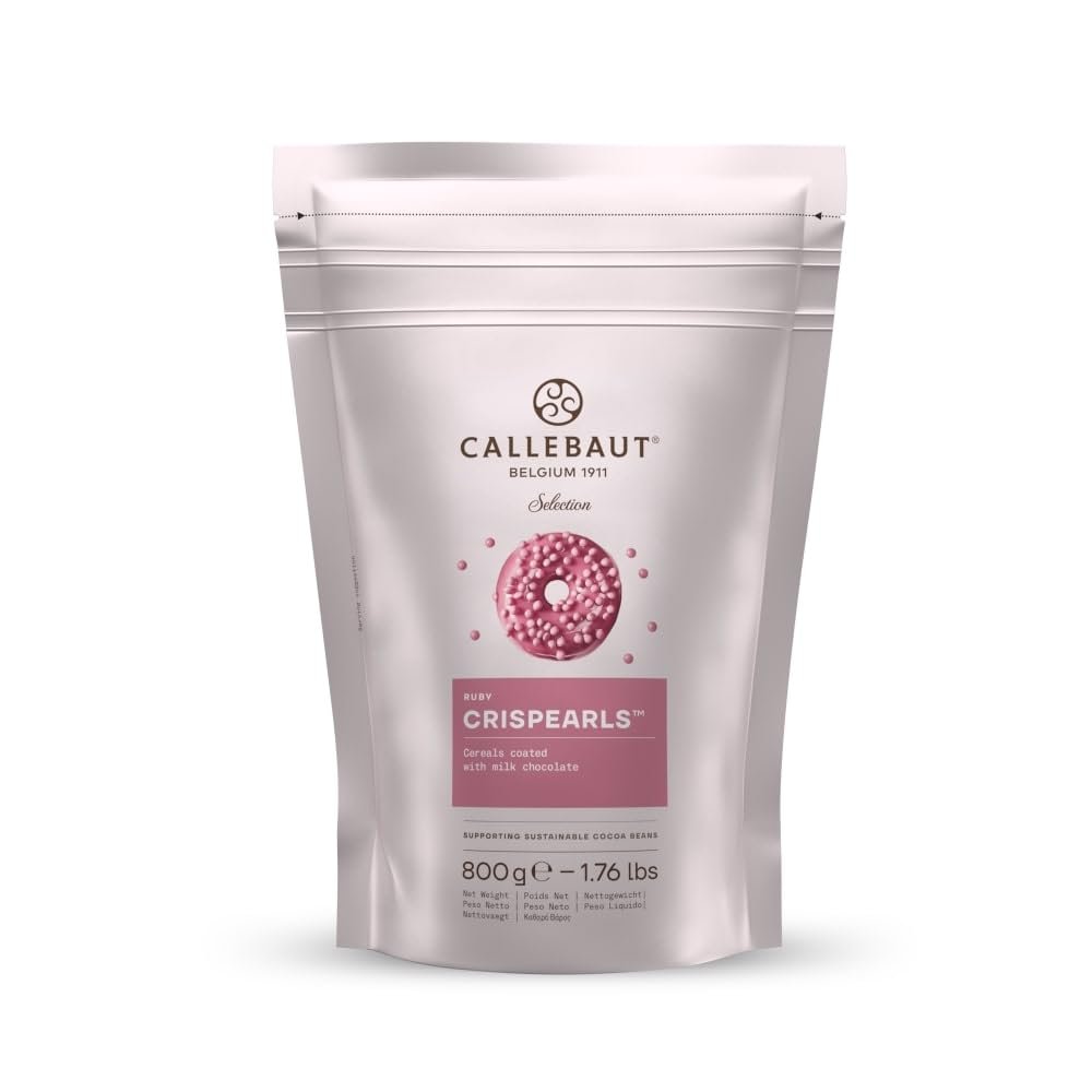 Mona Lisa Crispearls by Callebaut (Ruby Chocolate Cereal Balls, 800g Bag)