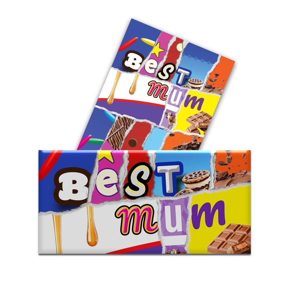2 x Best Mum Chocolate Novelty Wrappers Insults Mothers Day Love Gift Present Rude Funny (Chocolate BAR NOT Included)