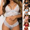 QQQQC Women's Baby Dolls Sexy Lingerie Costume Women Plus Size Lingerie Corset Lace-White_XXL view 3