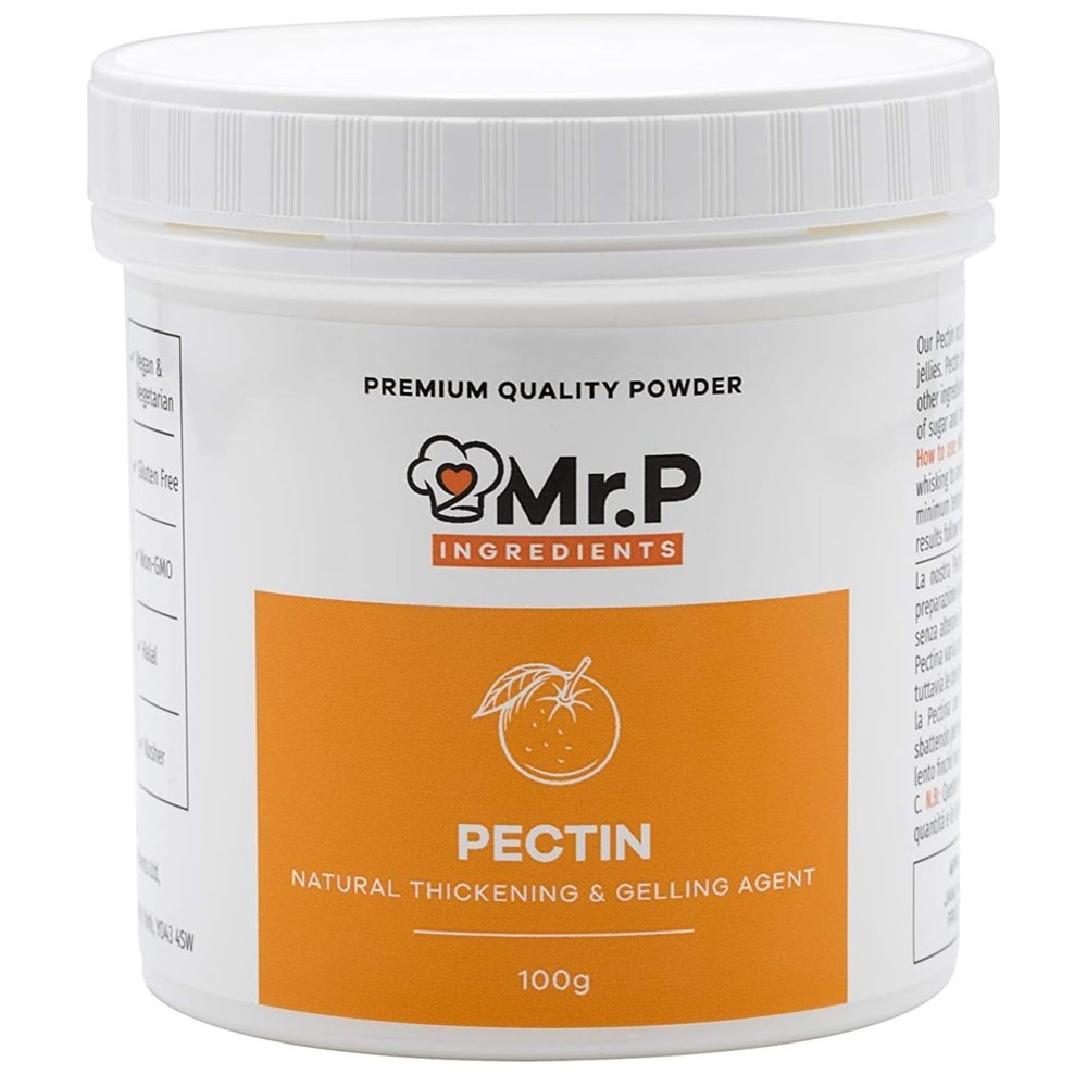Mr.P Ingredients Pectin 100g NH Powder Ideal for Jams Marmalades Chutney Fruit Jellies Fruit Compote Gelling Agent Vegan Vegetarian Halal Kosher Gluten Free (Recyclable Pot)