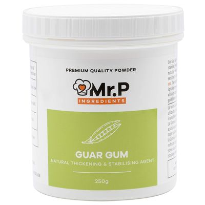 Mr.P Ingredients Guar Gum 250g Powder Thickener and Stabiliser Agent Vegan Vegetarian Halal Kosher Gluten Free (Recyclable Pot)