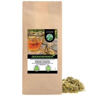 Alpi Nature Greek Mountain Tea 125g 4.4 oz, Cut Flower Stalks, Dried Greek Mountain Herb, Sideritis Tea