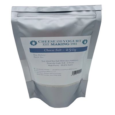 Cheese Salt for Cheesemaking Production - Sea Salt, Free from additives (250G)