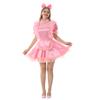 JOLINE Sissy Sikly Satin Fancy Pink Dress Uniform Crossdressing Costume (M) Pink view 1