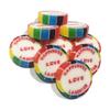 100 Rainbow HAPPINESS LOVE LAUGHTER wrapped rock candy sweets Pink Lemonade Flavour - suitable for vegans view 2