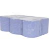 6 x Blue Centre Feed 2 Ply Embossed Paper Wipe Pull Rolls Wipes Kitchen Towel view 2