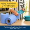 Blue Centre Feed Paper Roll - 2 Ply, 6 Pack | Strong, Absorbent Cleaning Towel for Kitchen, Industrial & Commercial Use | Embossed Wipe Tissue for Dispensers view 2