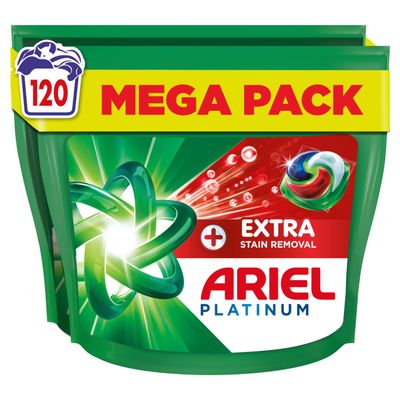 Ariel All-in-1 Pods Washing Liquid Detergent Tablets / Capsules 120 Washes (60 x 2) Extra Stain Removal for Extra Hygiene