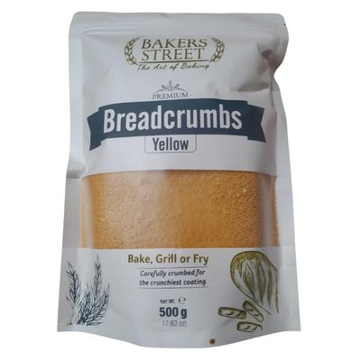 Yellow Breadcrumbs 500g By Bakers Street Ideal for Coating or Sprinkling Over Crunchy Topping, Cooking, Adds Crispy Texture and Delicious Flavor to Your Favorite Recipes