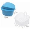 Denture Box PP Material False Teeth Storage Case Cleaning Tools with Filter Portable, Reducing Bacterial Growth(White) view 2