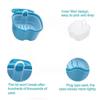 Denture Box PP Material False Teeth Storage Case Cleaning Tools with Filter Portable, Reducing Bacterial Growth(Dark Blue) view 3