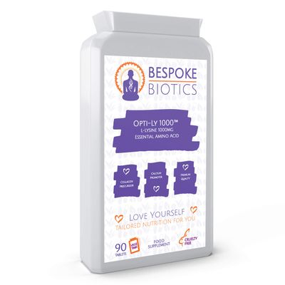 L-Lysine 1000mg - XL Box 3 Months 90 caps Not 60 | Opti- Ly 1000 |Essential Amino Acid | Athletic Performance| Muscle Power | BP | Heart| Cold Sores| Leaky Gut| Sugar Support| Mood| Exam Anxiety