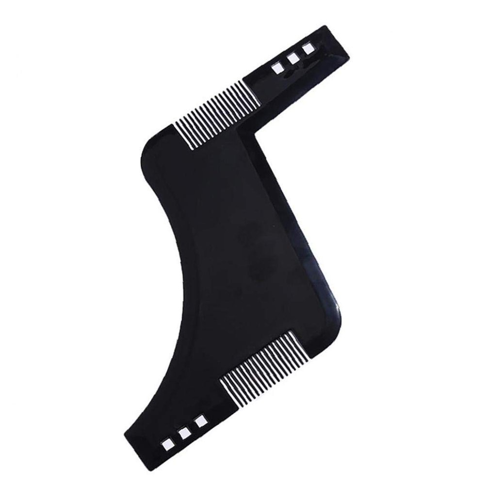 1pc Beard Shaping Tool Template, Beard Shaper Comb for Line Up & Edging, Men's Hair Hairline Symmetric Lines and Trim (black)