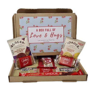 Treasured Forever Tea - Hug in a Box, Letterbox Gift, Cheer up, Pick me up, Hamper Gift, Thinking of You, Thank You (Blue Floral - Tea Box)
