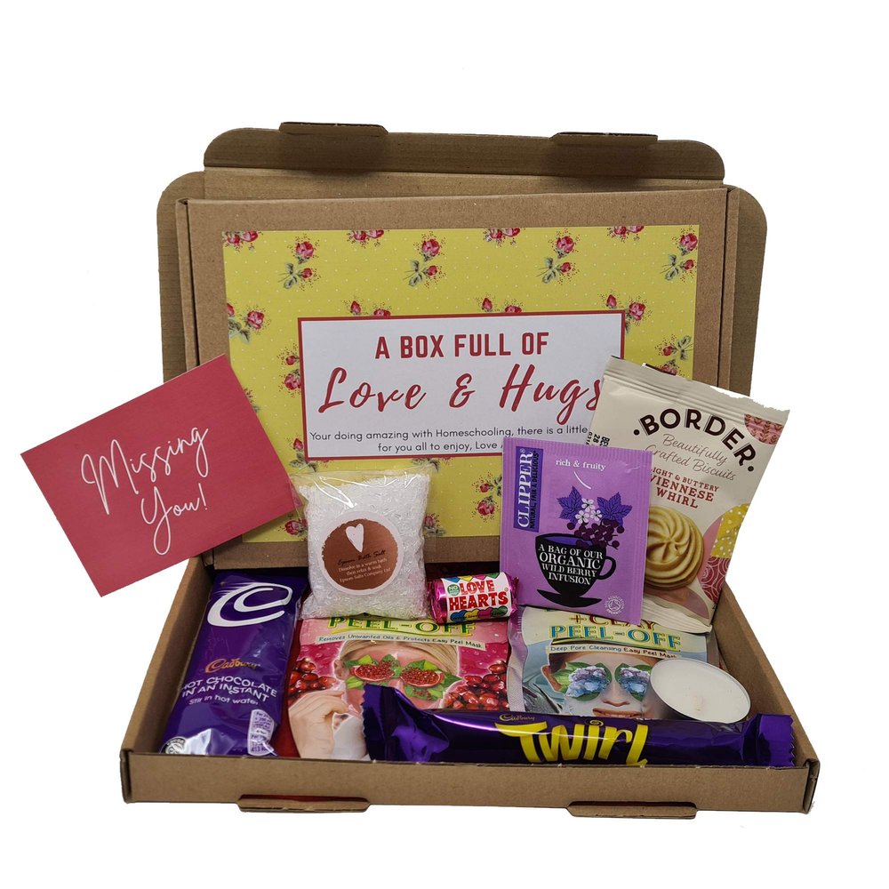 Personalised Pamper Treat Box Letterbox Gift Box Hug in a Box - You got this, Anxiety Worry Take a break - Lockdown - Personalised for Various Occasions (Yellow Floral - Missing you)