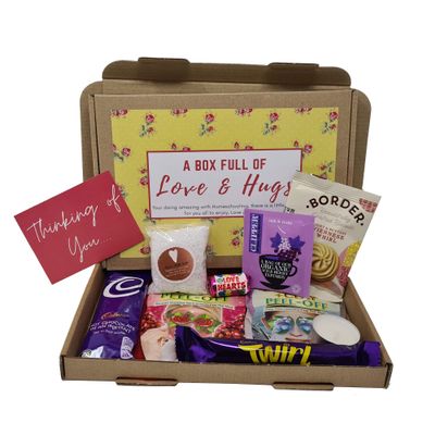 Personalised Pamper Treat Box Letterbox Gift Box Hug in a Box - You got this, Anxiety Worry Take a break - Lockdown - Personalised for Various Occasions (Yellow Floral - Thinking of you)