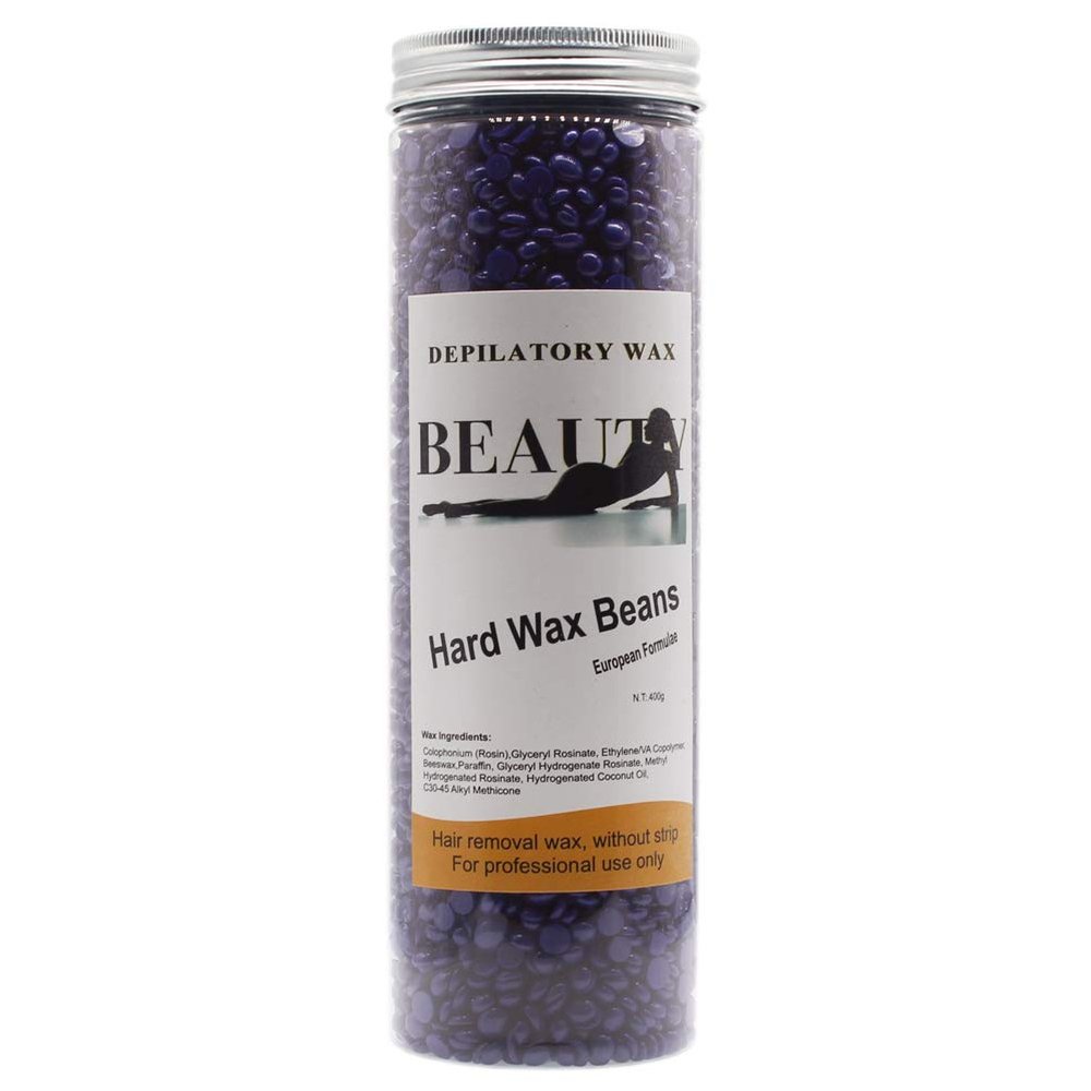 Seribrmo Hard Wax Beans for Face, Underarms, Brazilian, Bikini Hair Remover 400 Gram (Purple)