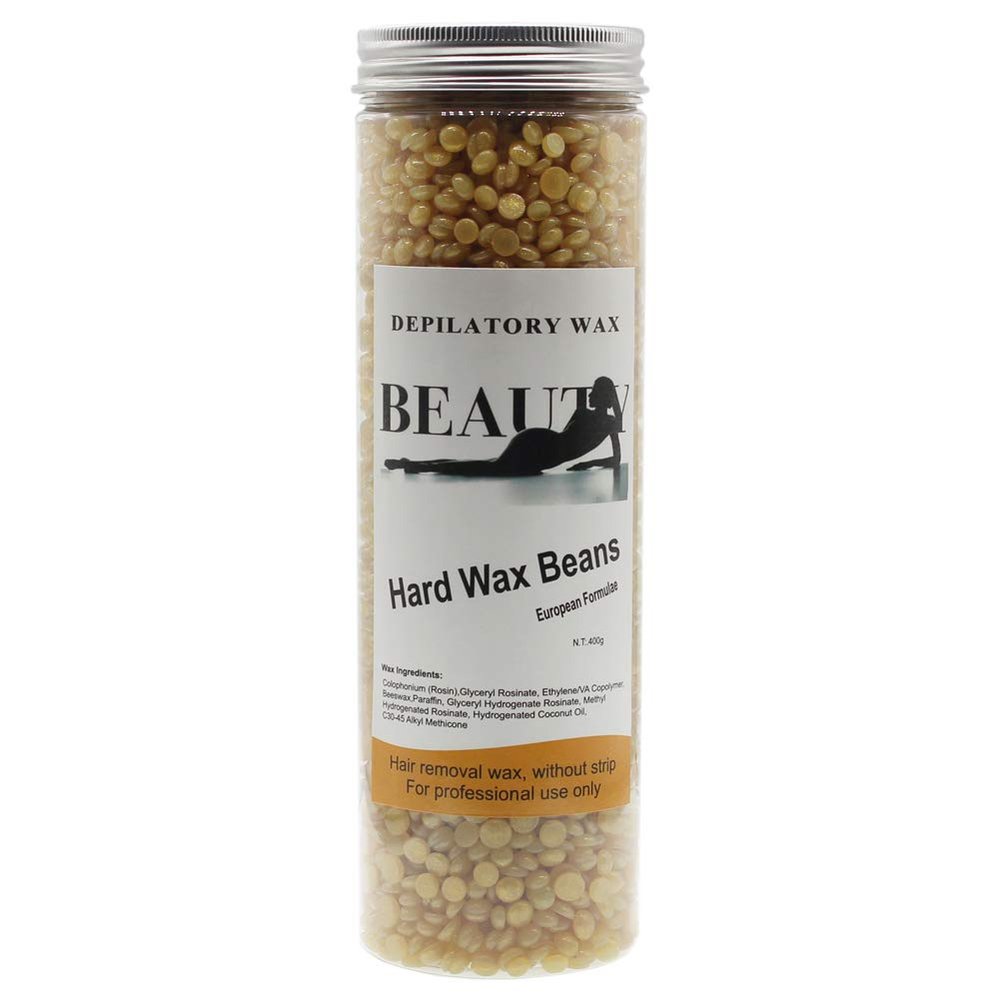 Seribrmo Hard Wax Beans for Face, Underarms, Brazilian, Bikini Hair Remover 400 Gram (Gold)