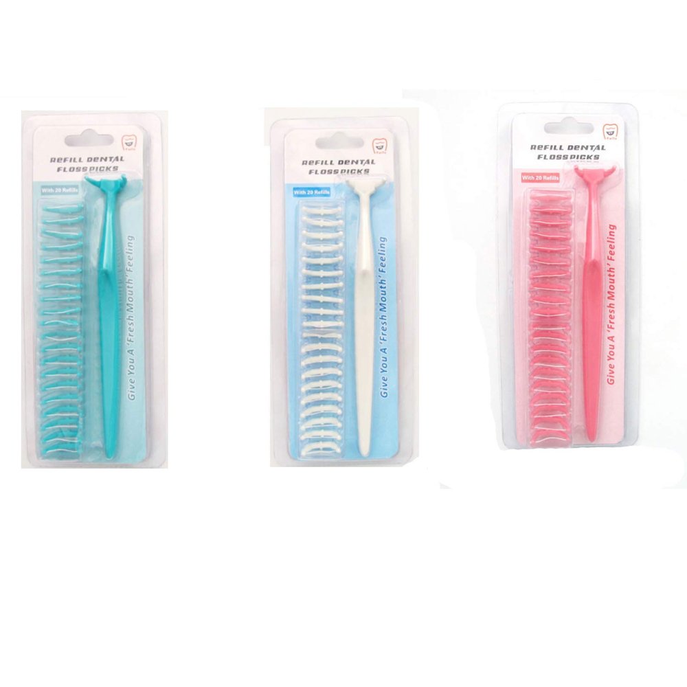 Dental Floss Toothpick,Teeth Stick,Tooth Picks,Floss Picks,Teeth Cleaning Comfortable Grip Shred Resistant Handle Red+White+Green