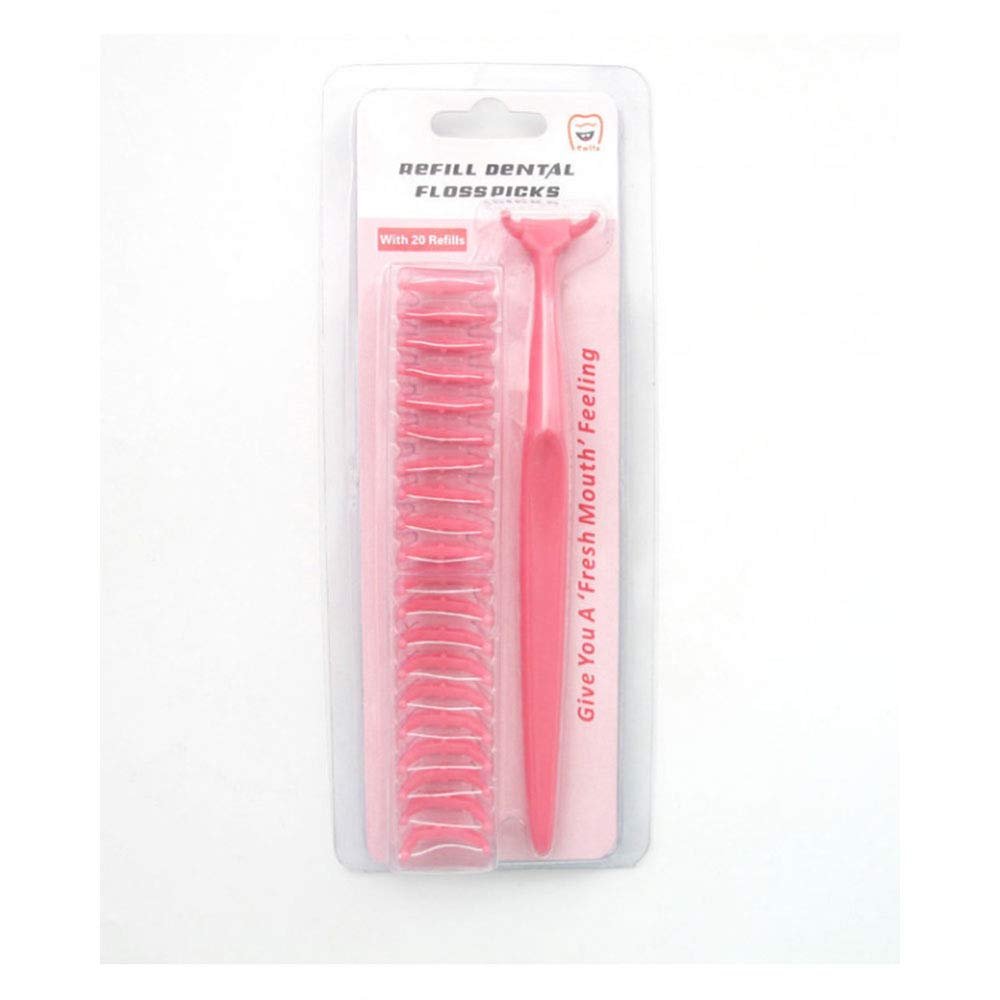 Dental Floss Toothpick,Teeth Stick,Tooth Picks,Floss Picks,Teeth Cleaning Comfortable Grip Shred Resistant Handle Red
