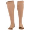 1 Pair Zipper Compression Socks Elastic Sports Open Toe Compression Socks Zipper Antislip Foot Protective Sleeves Help Relieve Leg Swelling Leg Support Unisex(L/XL) view 1