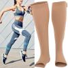1 Pair Zipper Compression Socks Elastic Sports Open Toe Compression Socks Zipper Antislip Foot Protective Sleeves Help Relieve Leg Swelling Leg Support Unisex(L/XL) view 3