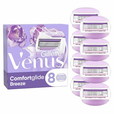 Gilette Venus Comfort Glide Breeze Razor Blades, Device & Blade - 8 x Blades