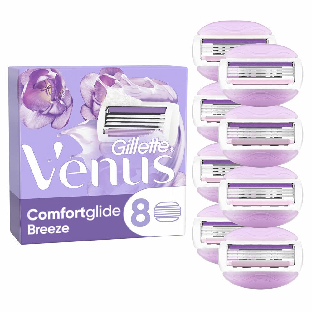 Gilette Venus Comfort Glide Breeze Razor Blades, Device & Blade - 8 x Blades