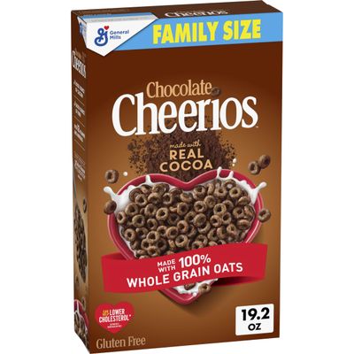 Chocolate Cheerios Heart Healthy Cereal, Gluten Free Cereal With Whole Grain Oats, 19.2 OZ Family Size