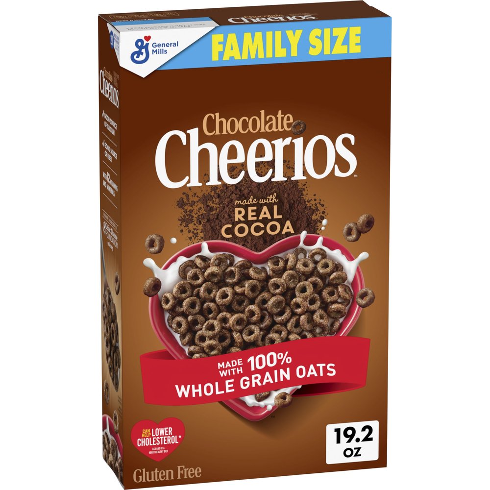 Chocolate Cheerios Heart Healthy Cereal, Gluten Free Cereal With Whole Grain Oats, 19.2 OZ Family Size
