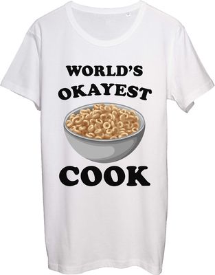 World's Okayest Cook Cereal Bowl Men's T-Shirt bnft Small White