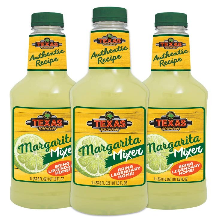 Texas Roadhouse Authentic Margarita Drink Mix, Ready to Use, 1 Litre Bottle (33.8 fl oz), Pack of 3