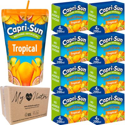 Capri-Sun Fruit Crush Tropical No Added Sugar 8x4x200ml (32pk)