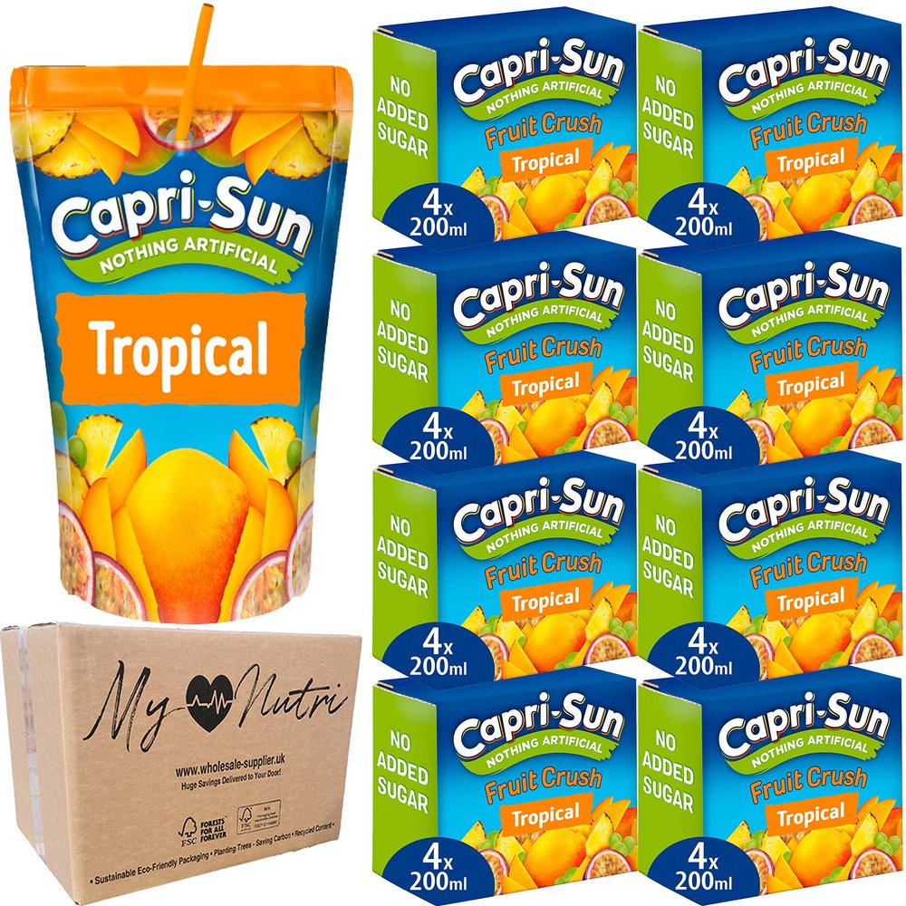 Capri-Sun Fruit Crush Tropical No Added Sugar 8x4x200ml (32pk)
