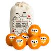Calindiana 100% Organic Premium New Zealand Wool Dryer Balls Laundry Reusable Fabric Softener, Cute Dryer Sheets Alternative, Anti Static XL Size 6 Pack, Orange Owl