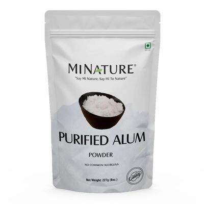 Mi Nature Alum Powder Potassium (Fitkari/Phitkari) -100% Natural Skincare for Acne, Odor Control & Water Purification Face Mask for |Pore Refining 227g |Face Pack Powder |Cruelty-Free