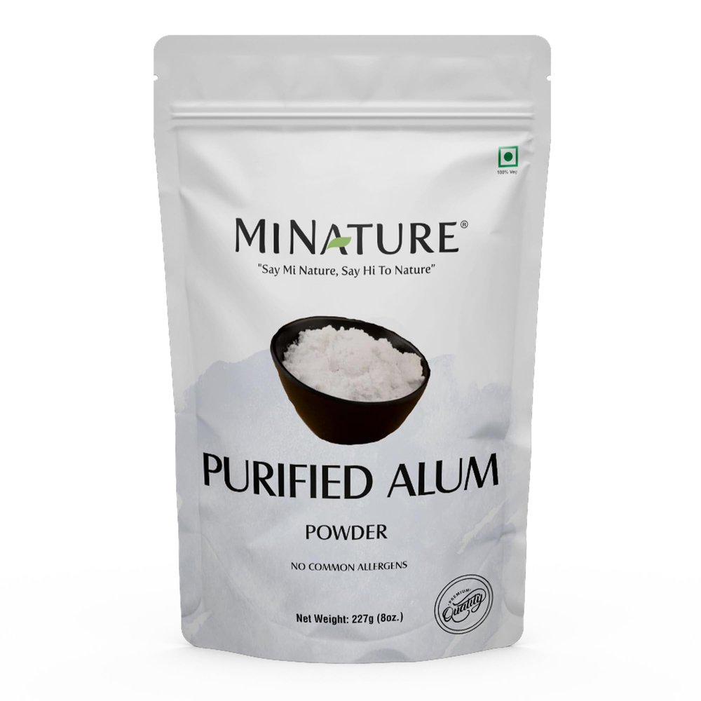 Mi Nature Alum Powder Potassium (Fitkari/Phitkari) -100% Natural Skincare for Acne, Odor Control & Water Purification Face Mask for |Pore Refining 227g |Face Pack Powder |Cruelty-Free