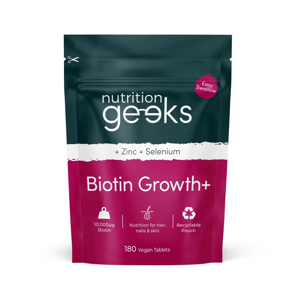 Biotin Hair Growth Supplement - 180 Vegan Tablets Enhanced with Zinc & Selenium, Hair Vitamins Complex - Biotin 10000 mcg - Hair Skin and Nails Vitamins for Women & Men UK (Packaging Design May Vary)