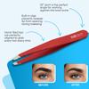 YNR Tweezers for Facial Hair Women  Stainless Steel Slanted Eyebrow Tweezer for Precision Hair Plucking, Chin, Ingrown Hair, Splinters & Tick Remover for Men & Women | (Red) view 4