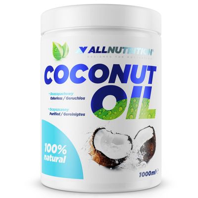 ALLNUTRITION Coconut Oil Unrefined Extra Virgin Beautiful Intense Scent Source of Energy Vitamins B2 B6 C E Folic Acid Potassium Iron for Baking Frying 1l Bottle