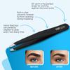 YNR Tweezers for Facial Hair Women  Stainless Steel Slanted Eyebrow Tweezer for Precision Hair Plucking, Chin, Ingrown Hair, Splinters & Tick Remover for Men & Women | (Black) view 4