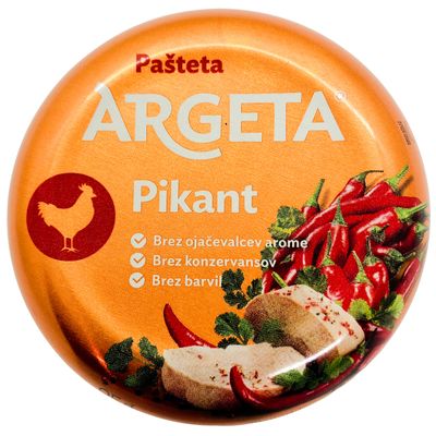 Argeta Pate Free of preservatives in Jars (Picant Pate 14 Jars 95 gr, 95 Grams) - Argeta